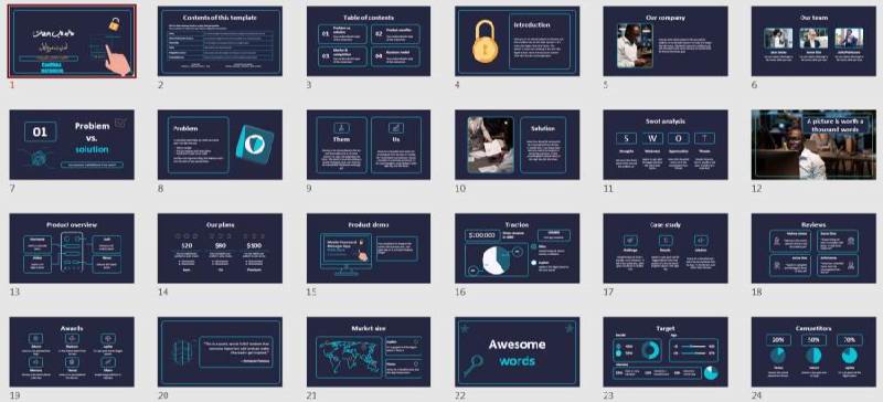 دانلود اسلایدهای قالب پاورپوینت امنیت موبایل