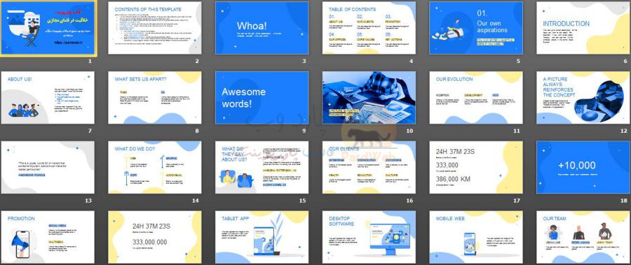 دانلود اسلایدهای قالب پاورپوینت خلاقیت در فضای مجازی