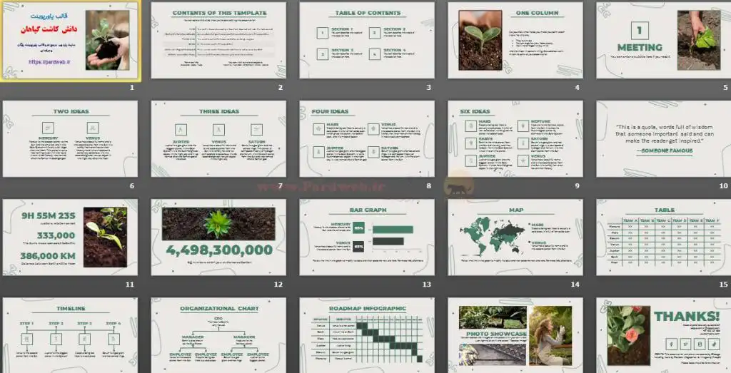 دانلود اسلایدهای قالب پاورپوینت دانش کاشت گیاهان