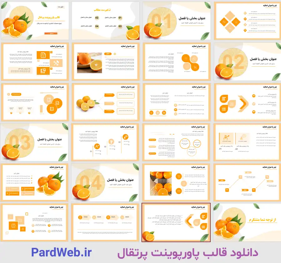 قالب پاورپوینت پرتقال