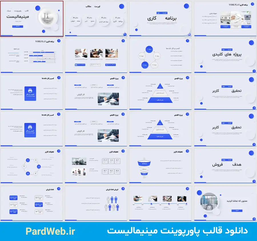 توضیحات قالب پاورپوینت مینیمالیست