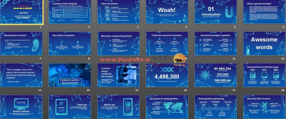 قالب پاورپوینت رایگان مهندسی ژنتیک