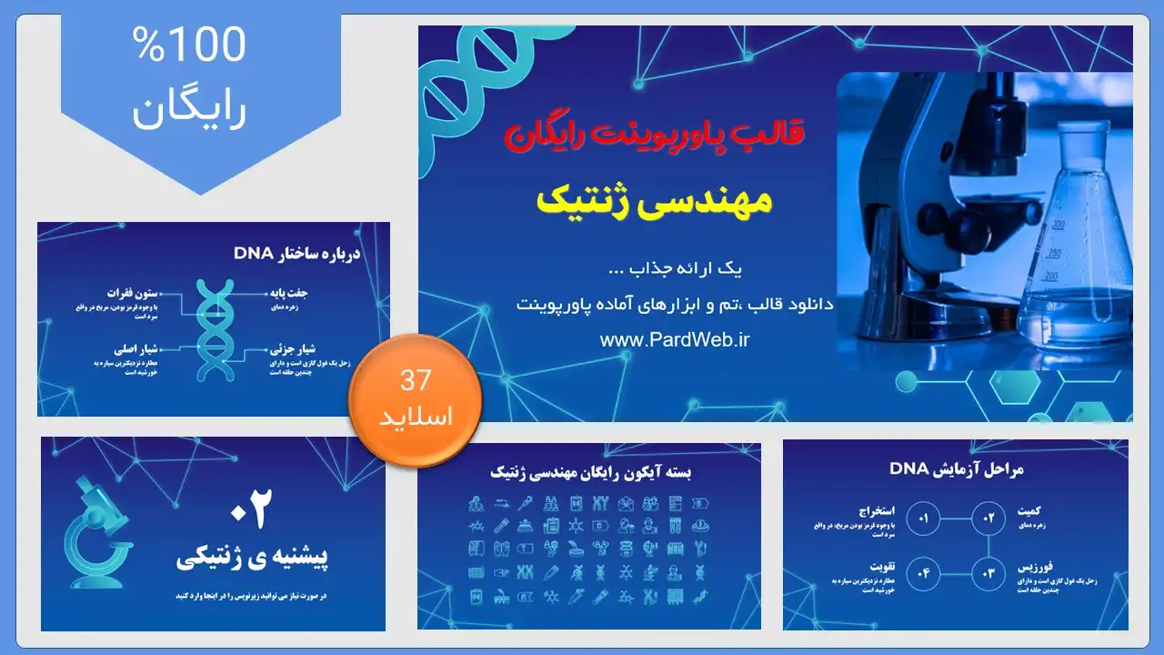 اسلاید قالب پاورپوینت رایگان مهندسی ژنتیک