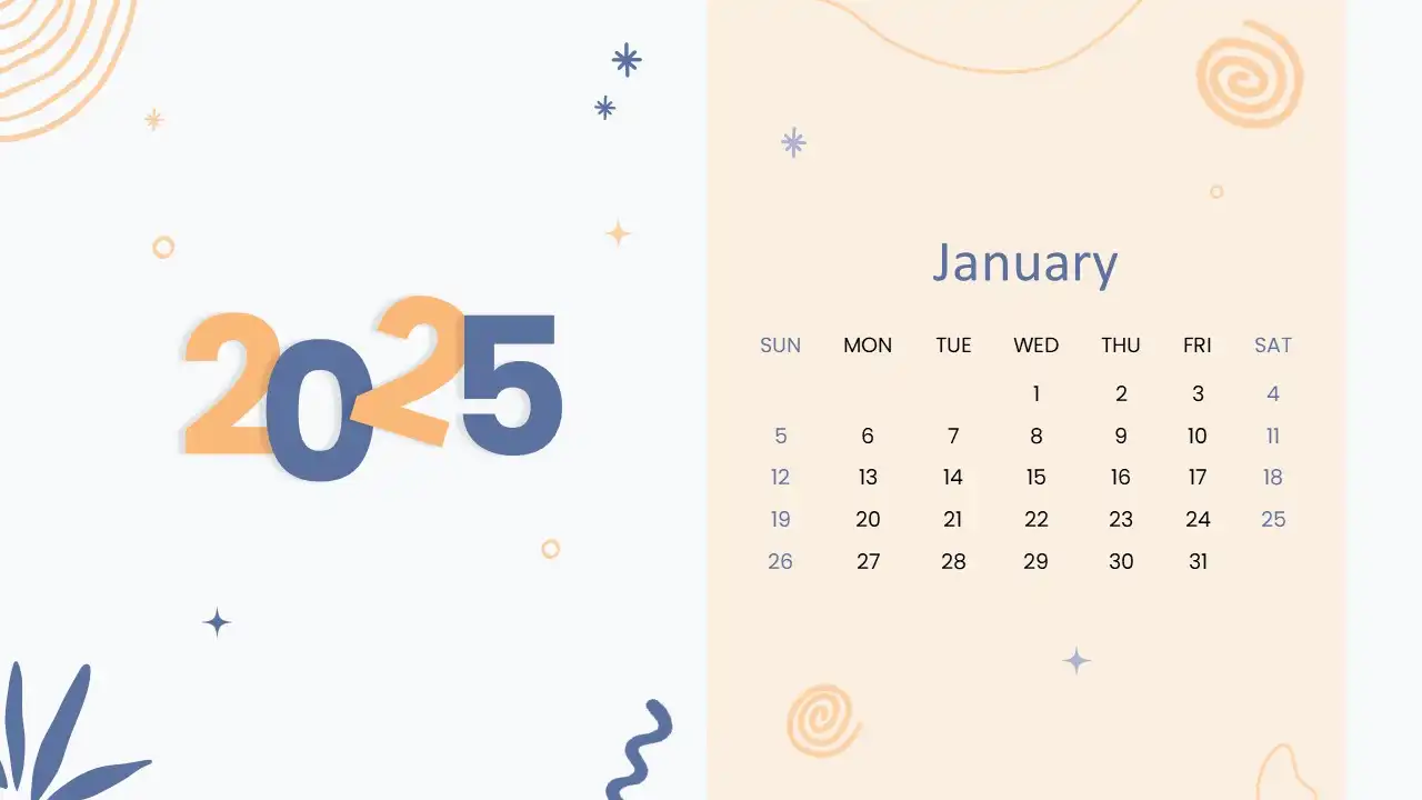 قالب پاورپوینت 2025 رایگان ماه ژانویه