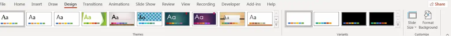 design tab in powerpoint