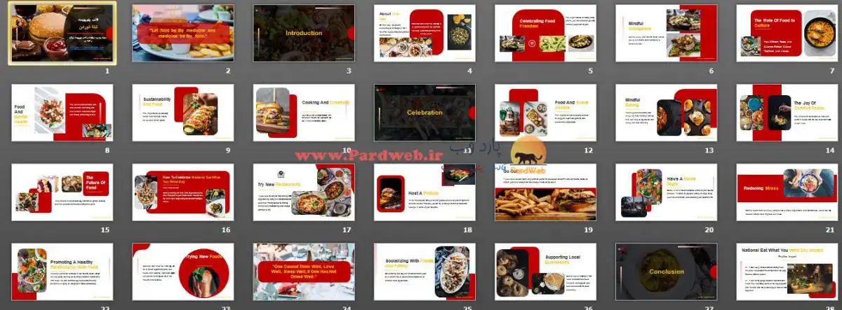 دانلود قالب پاورپوینت غذاهای خوشمزه