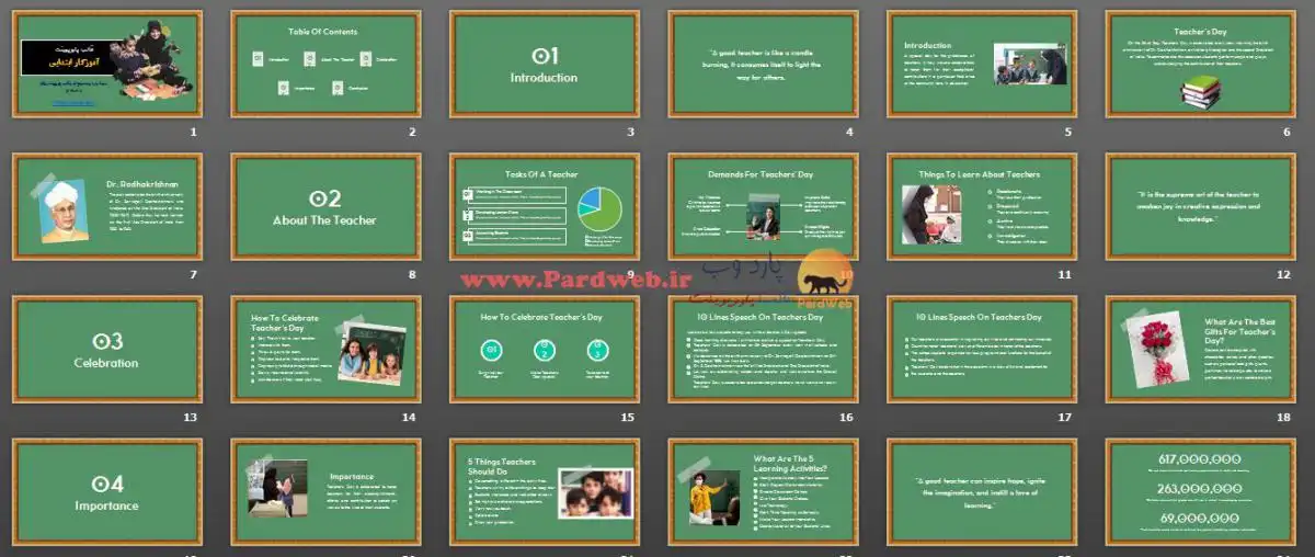 دانلود قالب پاورپوینت آموزگار ابتدایی