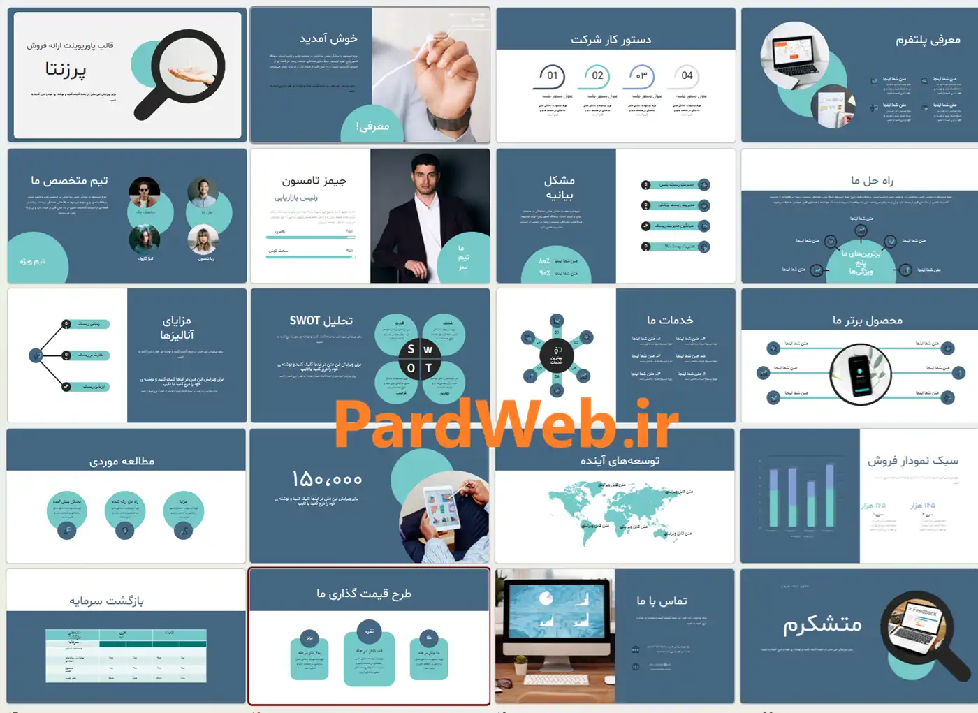 قالب پاورپوینت طرح فروش 3 دانلود قالب پاورپوینت طرح فروش پرزنتا | 20 اسلاید حرفهای فارسی